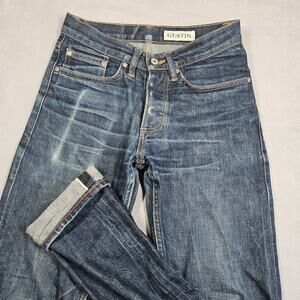 GUSTIN Selvedge Jeans Mens Size 29 FITS 27.25x33 California Slim USA Made Worn